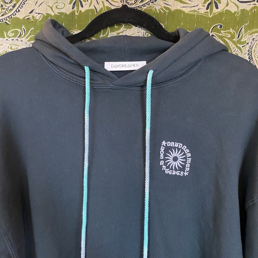 Daydreamer Vintage Black LA Shrunked Eye Cropped Hoodie Size Small - Picture 3 of 15
